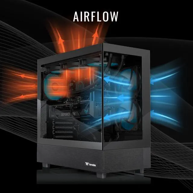 Alt view image 3 of 7 - Thermaltake LCGS View 9870T-270 Gaming Desktop (AMD Ryzen 7 9800X3D, ToughRam 32GB DDR5 6400MT/s RGB Memory, NVIDIA GeForce RTX 5070 Ti, 2TB NVMe M.2, Wifi, Windows 11) V27B-B850-57T-LCS