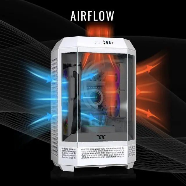 Alt view image 2 of 7 - Thermaltake Gaming Desktop PC T3WT-B650-97X-LCS AMD Ryzen 7 7800X3D 32GB DDR5 2TB SSD AMD Radeon RX 9070 XT Windows 11 Home