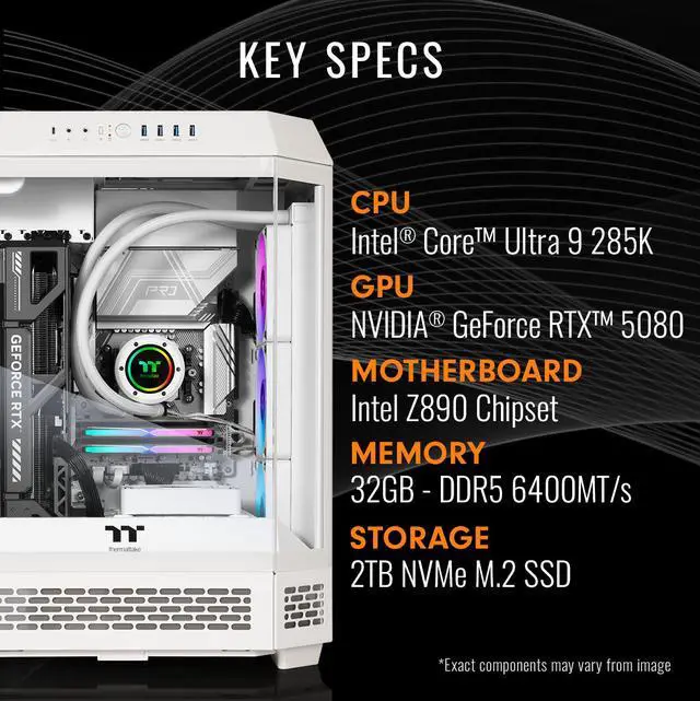 Alt view image 3 of 8 - Thermaltake Reactor u2880S Gaming Desktop (Intel Core Ultra 9 285K, ToughRam 32GB DDR5 6400MT/s RGB Memory, NVIDIA GeForce RTX 5080, 2TB NVMe M.2, Wifi, Windows 11) T6WT-Z890-580-LCS