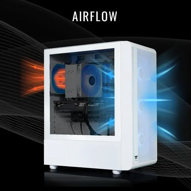 Alt view image 3 of 7 - Thermaltake LCGS Quartz i1460 Gaming Desktop (Intel Core i5-14400F, ToughRam DDR4 3600Mhz 16GB RGB Memory, NVIDIA GeForce RTX 5060, 1TB NVMe M.2, Wifi, Windows 11) S2QT-B760-560-LCS