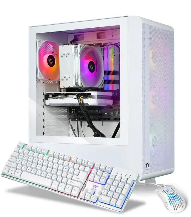 Main image of Thermaltake LCGS Quartz R66 Gaming Desktop (AMD Ryzen 5 5600, ToughRam DDR4 3600Mhz 16GB RGB Memory, AMD Radeon RX 6600, 1TB NVMe M.2, Wifi, Windows 11) S2QT-B550-R66-LCS