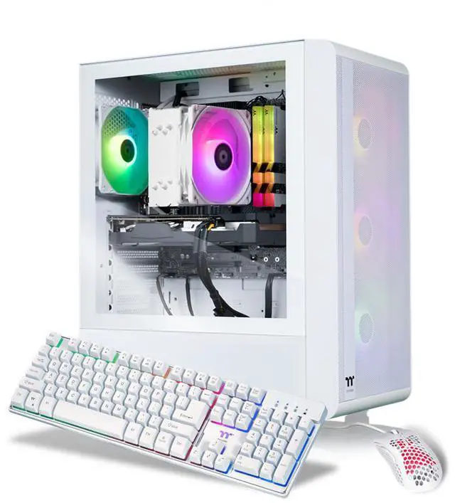 Main image of Thermaltake LCGS Quartz R66 Gaming Desktop (AMD Ryzen 5 5600, ToughRam DDR4 3600Mhz 16GB RGB Memory, AMD Radeon RX 6600, 1TB NVMe M.2, Wifi, Windows 11) S2QT-B550-R66-LCS