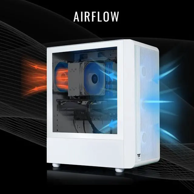 Alt view image 2 of 7 - Thermaltake LCGS Quartz R66 Gaming Desktop (AMD Ryzen 5 5600, ToughRam DDR4 3600Mhz 16GB RGB Memory, AMD Radeon RX 6600, 1TB NVMe M.2, Wifi, Windows 11) S2QT-B550-R66-LCS