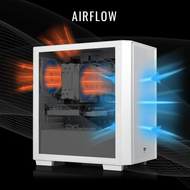 Alt view image 2 of 7 - Thermaltake LCGS Versa i1260S Gaming Desktop (Intel Core i5-12600KF, ToughRam DDR4 3600Mhz 16GB RGB Memory, NVIDIA GeForce RTX 3060, 1TB NVMe M.2, Wifi, Win11 Home) H16S-B760-360-LCS