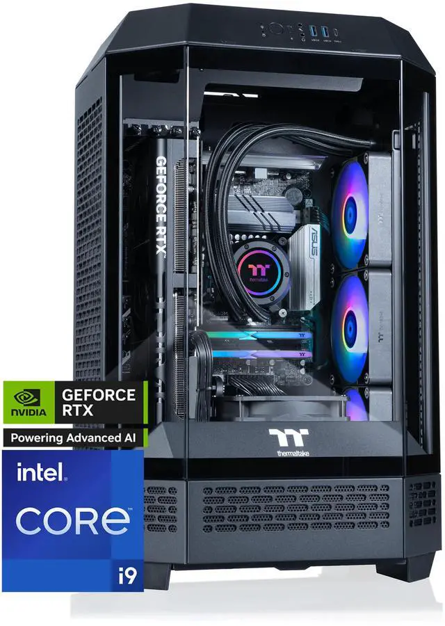 Main image of Thermaltake LCGS Reactor i1470 Gaming Desktop (Intel Core i9-14900KF, 32GB 6000MT/s DDR5 RGB Memory, NVIDIA GeForce RTX 5070, 1TB NVMe M.2, WiFi, Windows 11) T3BK-B760-570-LCS