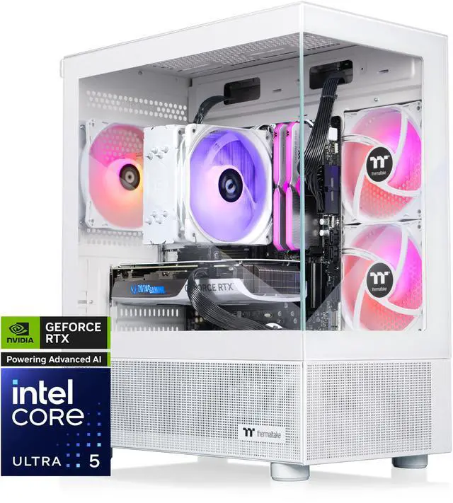 Main image of Thermaltake LCGS View u2460TS-170 Gaming Desktop (Intel Core Ultra 5 245KF, ToughRam 32GB DDR5 6000MT/s RGB Memory, NVIDIA GeForce RTX 5060 Ti, 1TB NVMe M.2, WiFi, Windows 11) V17S-B860-56T-LCS
