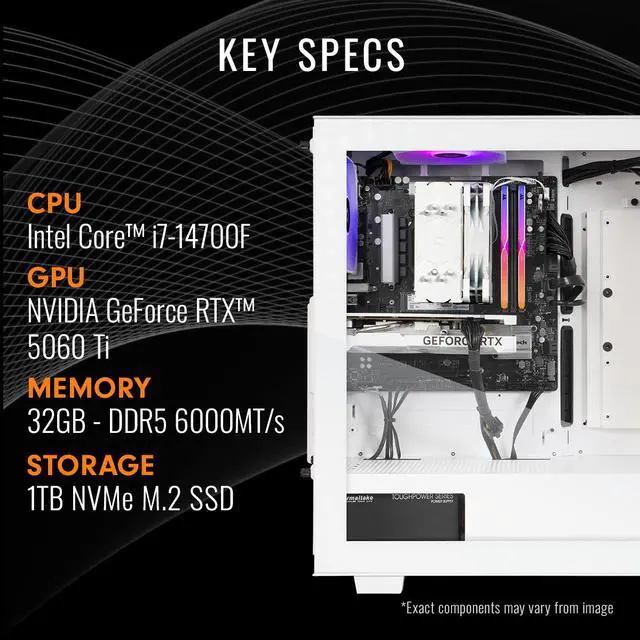 Alt view image 3 of 8 - Thermaltake LCGS View 1460TS-350 Gaming Desktop (Intel Core i7-14700F, 32GB 6000MT/s DDR5 RGB Memory, NVIDIA GeForce RTX 5060 Ti, 1TB NVMe M.2, WiFi, Windows 11) V35S-B76S-56T-LCS