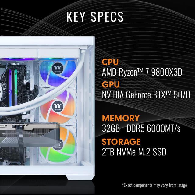Alt view image 2 of 7 - Thermaltake LCGS View 9870S-380 Gaming Desktop (AMD Ryzen 7 9800X3D, ToughRam 32GB DDR5 6000MT/s RGB Memory, NVIDIA GeForce RTX 5070, 2TB NVMe M.2, Wifi, Windows 11) V38S-B850-570-LCS