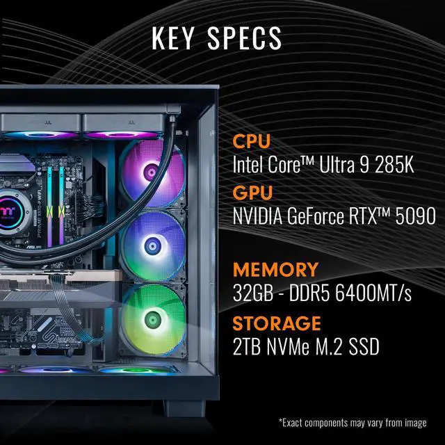 Alt view image 3 of 7 - Thermaltake LCGS View u2890-380XL Gaming Desktop (Intel Core Ultra 9 285K, ToughRam 32GB DDR5 6400MT/s RGB Memory, NVIDIA GeForce RTX 5090, 2TB NVMe M.2, Wifi, Windows 11) VXLB-Z890-590-LCS