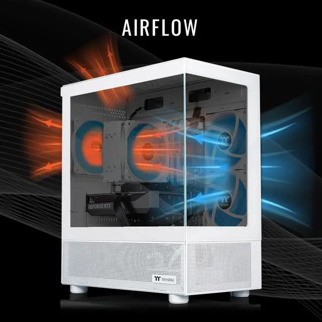 Alt view image 3 of 7 - Thermaltake Gaming Desktop PC V17S-B850-56T-LCS AMD Ryzen 7 8700F 32GB DDR5 1TB NVMe SSD GeForce RTX 5060 Ti Windows 11 Home