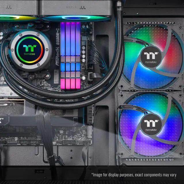 Alt view image 7 of 7 - Thermaltake Gaming Desktop PC V27B-B55K-56T-LCS AMD Ryzen 7 5800X3D 32GB DDR4 1TB NVMe SSD GeForce RTX 5060 Ti Windows 11 Home
