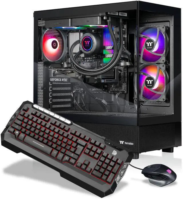Main image of Thermaltake Gaming Desktop PC V27B-B55K-56T-LCS AMD Ryzen 7 5800X3D 32GB DDR4 1TB NVMe SSD GeForce RTX 5060 Ti Windows 11 Home