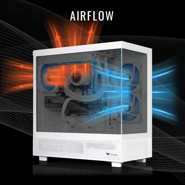 Alt view image 5 of 7 - Thermaltake Gaming Desktop PC V27S-B85K-56T-LCS AMD Ryzen 7 7800X3D 32GB DDR5 1TB NVMe SSD GeForce RTX 5060 Ti Windows 11 Home