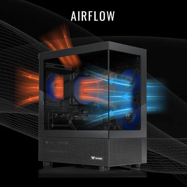 Alt view image 3 of 7 - Thermaltake Gaming Desktop PC V17B-B760-560-LCS Intel Core i5-14400F 16GB DDR5 1TB NVMe SSD GeForce RTX 5060 Windows 11 Home
