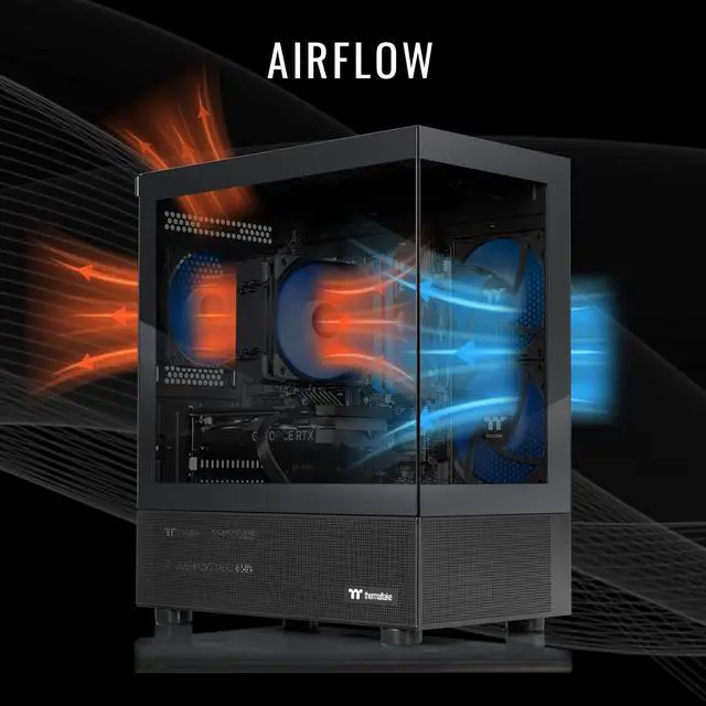 Alt view image 3 of 7 - Thermaltake Gaming Desktop PC V17B-B650-560-LCS AMD Ryzen 5 7600X 32GB DDR5 1TB NVMe SSD GeForce RTX 5060 Windows 11 Home