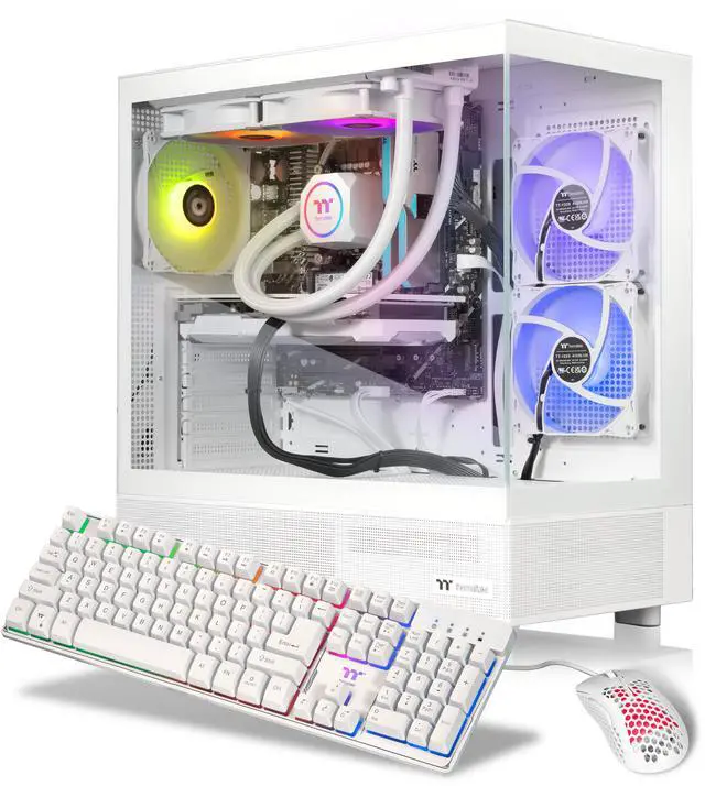 Main image of Thermaltake Gaming Desktop PC V27S-B65K-96X-LCS AMD Ryzen 7 7800X3D 32GB DDR5 1TB NVMe SSD AMD Radeon RX 9060 XT Windows 11 Home