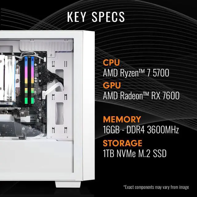 Thermaltake Gaming Desktop PC NE R76-H16 AMD Ryzen 7 5700 16GB DDR4 1TB ...