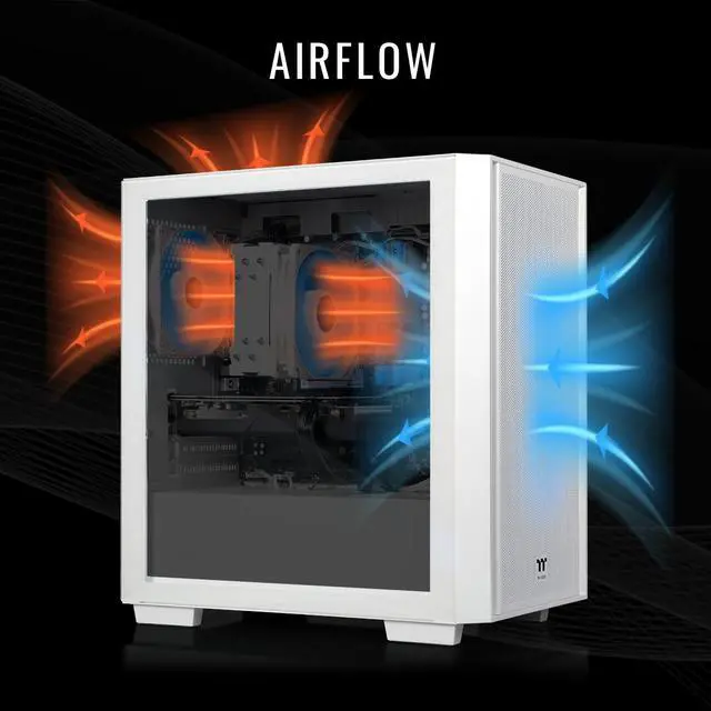 Alt view image 3 of 7 - Thermaltake Gaming Desktop PC NE R76-H16 AMD Ryzen 7 5700 16GB DDR4 1TB SSD AMD Radeon RX 7600 Windows 11 Home
