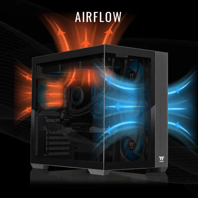 Alt view image 3 of 8 - Thermaltake Gaming Desktop PC NE 9870-V380 AMD Ryzen 7 9800X3D 32GB DDR5 2TB SSD GeForce RTX 5070