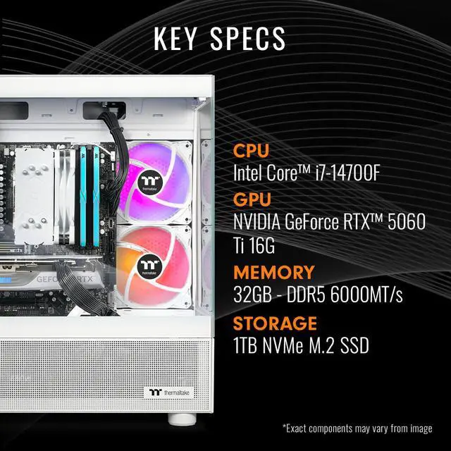Alt view image 2 of 7 - Thermaltake Gaming Desktop PC NE i1460TGS-V170S Intel Core i7-14700F 32GB DDR5 1TB SSD GeForce RTX 5060 Ti Windows 11 Home