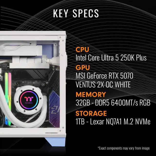 Alt view image 2 of 6 - Thermaltake LCGS Traveler Mini-ITX Gaming PC Core Ultra 5 250K RTX 5070 12GB 32GB DDR5 1TB NVMe SSD Wi-Fi 6E Windows 11