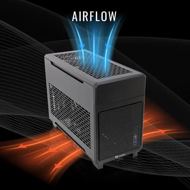 Alt view image 6 of 7 - Thermaltake LCGS Traveler Mini-ITX Gaming PC Core Ultra 7 265KF RTX 5070 12GB 32GB DDR5 2TB NVMe SSD Wi-Fi 6E Windows 11