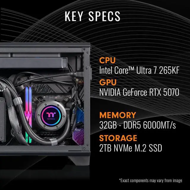 Alt view image 7 of 7 - Thermaltake LCGS Traveler Mini-ITX Gaming PC Core Ultra 7 265KF RTX 5070 12GB 32GB DDR5 2TB NVMe SSD Wi-Fi 6E Windows 11