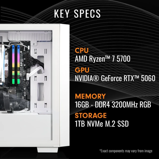 Alt view image 2 of 7 - Thermaltake LCGS NE 5760S-H16 Gaming Desktop (AMD Ryzen 7 5700, NVIDIA GeForce RTX 5060, 16GB DDR4 3200Mhz Memory, 1TB NVMe M.2, 650W PSU, Wifi, Windows 11) N16S-B550-560-LCS