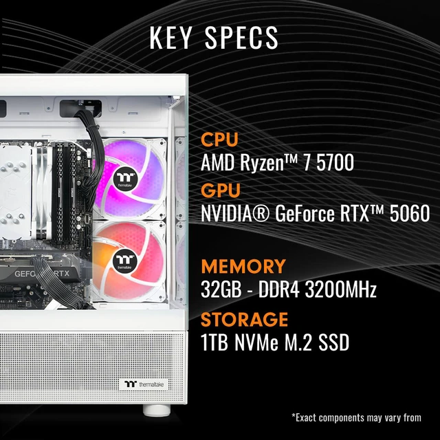 Alt view image 6 of 7 - Thermaltake LCGS NE 5760S-V170S Gaming Desktop (AMD Ryzen 7 5700, NVIDIA GeForce RTX 5060, 32GB DDR4 3200Mhz Memory, 1TB NVMe M.2, 650W PSU, Wifi, Windows 11) N17S-B550-560-LCS