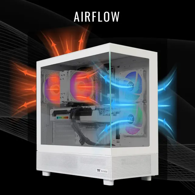 Alt view image 6 of 7 - Thermaltake Desktop PC LCGS View V27S-B850-96X-LCS AMD Ryzen 5 9600X 16GB DDR5 1TB NVMe SSD AMD Radeon RX 9060 XT Windows 11
