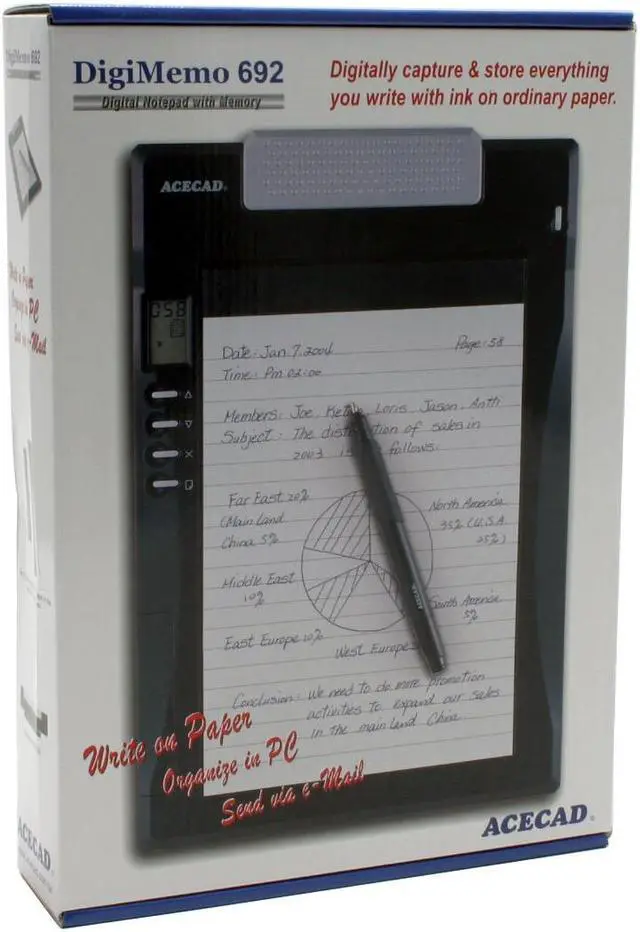 Alt view image 4 of 5 - ACECAD Digimemo 692 5.9" x 8.3" Active Area USB Digimemo Digital Notepad with Memory