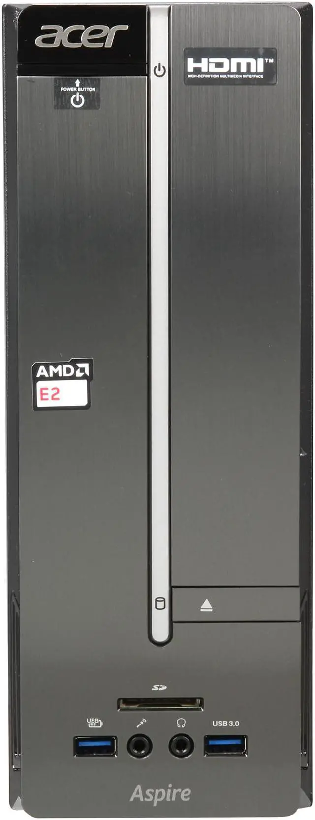 Alt view image 2 of 9 - Acer Desktop PC Aspire X AXC-115-UR20 AMD E2-6110 4GB DDR3 500GB HDD AMD Radeon R2 Windows 8.1 64-Bit