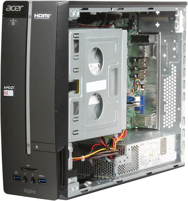 Alt view image 7 of 9 - Acer Desktop PC Aspire X AXC-115-UR20 AMD E2-6110 4GB DDR3 500GB HDD AMD Radeon R2 Windows 8.1 64-Bit