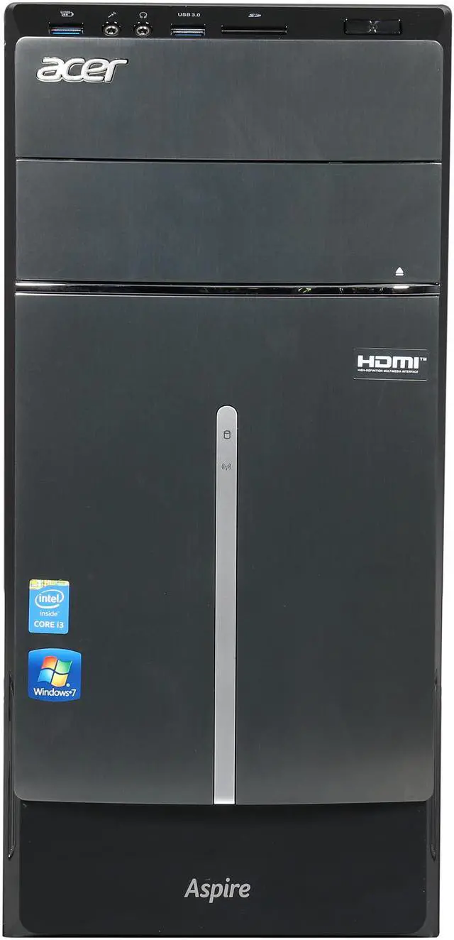 Alt view image 2 of 9 - Acer Desktop PC ATC-605-UR2V Intel Core i3-4160 8GB DDR3 1TB HDD Intel HD Graphics 4400 Windows 7 Professional 64-Bit