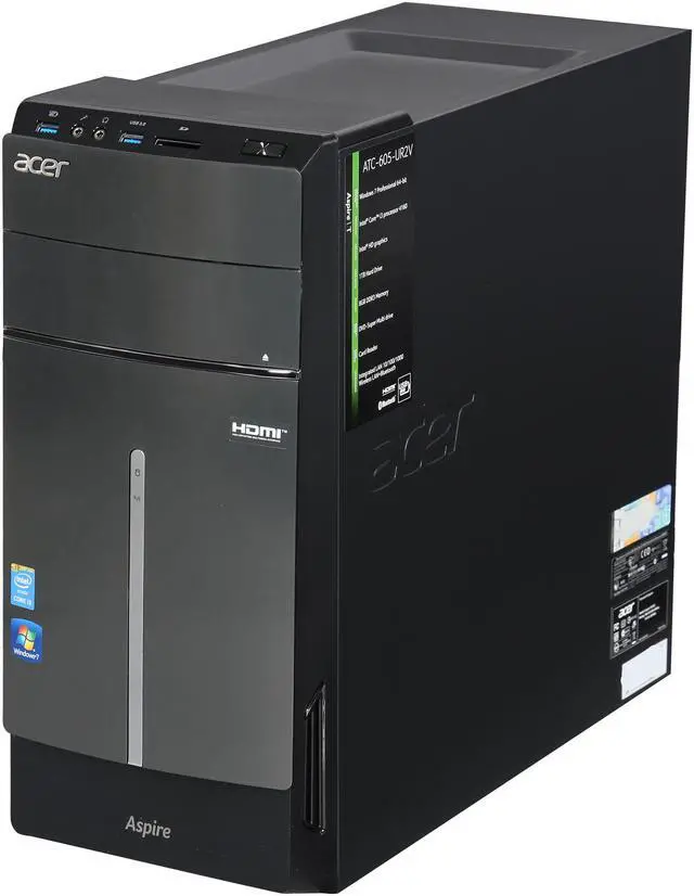 Alt view image 3 of 9 - Acer Desktop PC ATC-605-UR2V Intel Core i3-4160 8GB DDR3 1TB HDD Intel HD Graphics 4400 Windows 7 Professional 64-Bit