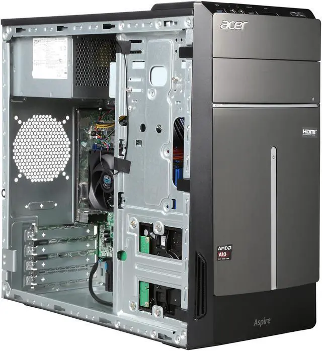 Alt view image 7 of 9 - Acer Certified Refurbished Desktop PC Aspire ATC-120-UC22 A10-Series APU A10-6700 (3.70 GHz) 4 GB DDR3 1 TB HDD AMD Radeon HD 8670D Windows 8.1 64-Bit (Manufacturer Recertified)