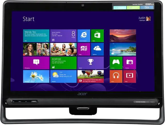 Alt view image 2 of 7 - Acer All-in-One PC Aspire AZ3-605-UR2A Intel Core i3-3227U 4GB DDR3 1TB HDD 23" Windows 8.1 64-Bit