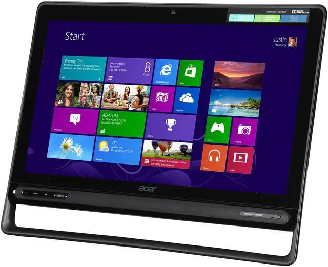 Alt view image 3 of 7 - Acer All-in-One PC Aspire AZ3-605-UR2A Intel Core i3-3227U 4GB DDR3 1TB HDD 23" Windows 8.1 64-Bit