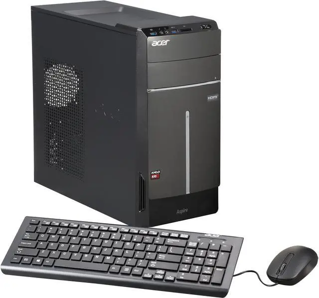 Main image of Acer Desktop PC Aspire T ATC-120-UR12 AMD A10-7800 8GB DDR3 1TB HDD AMD Radeon R7 Windows 8.1 64-Bit