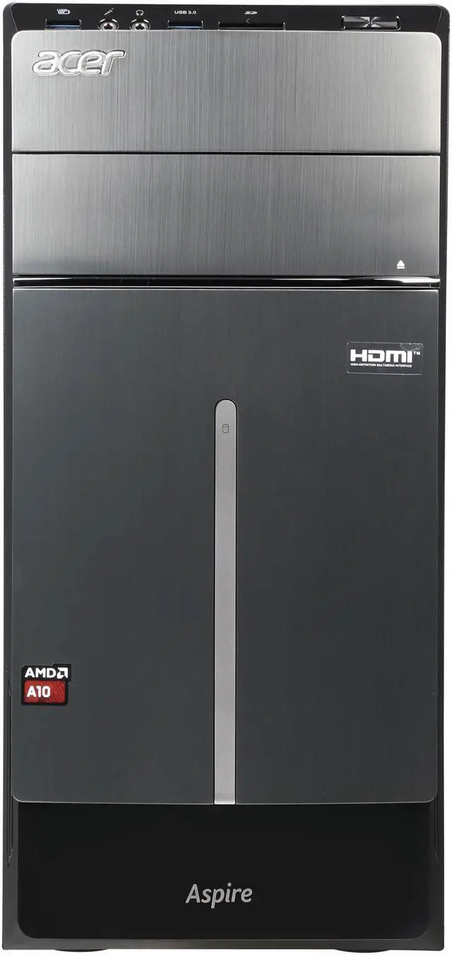 Alt view image 2 of 9 - Acer Desktop PC Aspire T ATC-120-UR12 AMD A10-7800 8GB DDR3 1TB HDD AMD Radeon R7 Windows 8.1 64-Bit