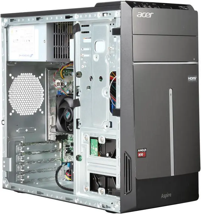 Alt view image 7 of 9 - Acer Desktop PC Aspire T ATC-120-UR12 AMD A10-7800 8GB DDR3 1TB HDD AMD Radeon R7 Windows 8.1 64-Bit