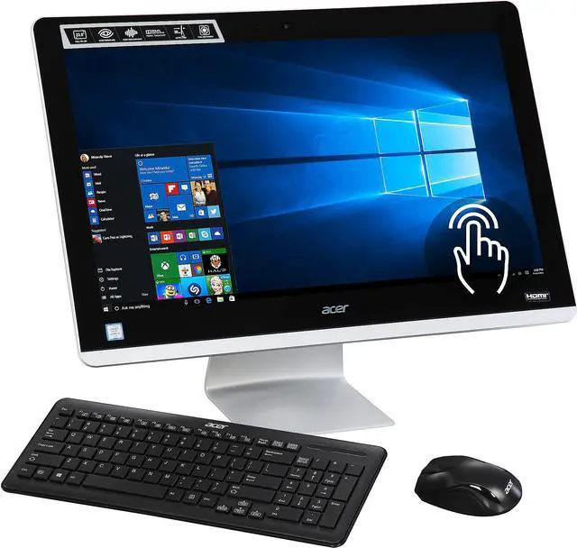 Main image of Acer All-in-One Computer Aspire Z AZ3-715-UR53 Intel Core i3-6100T 8GB DDR4 1TB HDD 23.8" Touchscreen Windows 10 Home