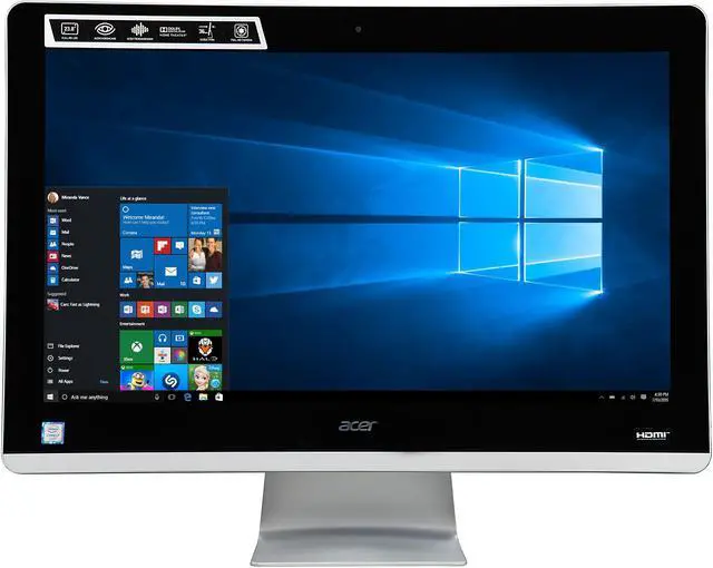 Alt view image 2 of 7 - Acer All-in-One Computer Aspire Z AZ3-715-UR51 Intel Core i7-6700T 16GB DDR4 2TB HDD 23.8" Touchscreen Windows 10 Home