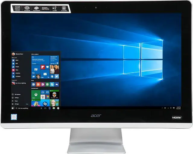 Alt view image 2 of 7 - Acer All-in-One Computer Aspire Z AZ3-715-UR52 Intel Core i5-6400T 8GB DDR4 1TB HDD 23.8" Touchscreen Windows 10 Home