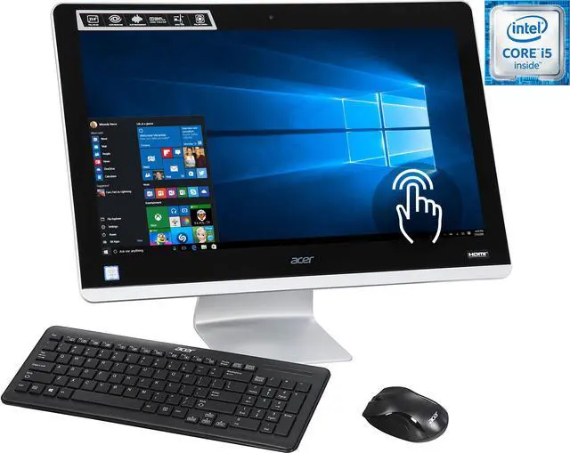 Main image of Acer All-in-One Computer Aspire Z AZ3-715-UR52 Intel Core i5-6400T 8GB DDR4 1TB HDD 23.8" Touchscreen Windows 10 Home