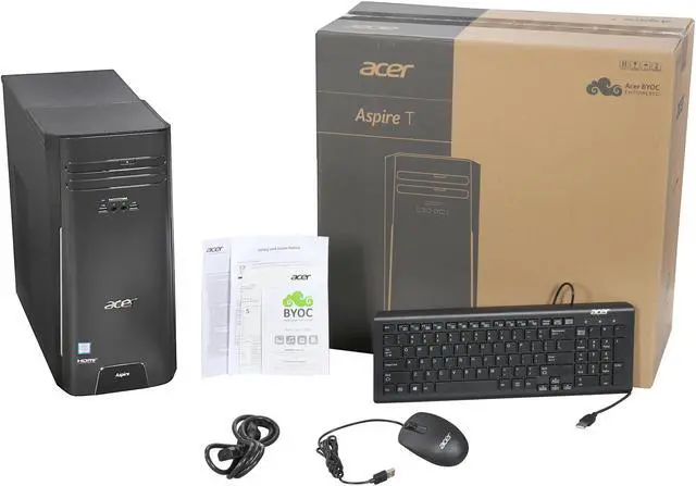 Alt view image 9 of 9 - Acer Desktop Computer Aspire T AT3-710-UR54 Intel Core i7-6700 16GB DDR3 2TB HDD Intel HD Graphics 530 Windows 10 Home