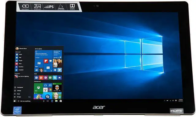 Alt view image 2 of 9 - Acer All-in-One Computer Aspire Z3 AZ3-700-UR52 Intel Pentium N3700 4GB DDR3 500GB HDD 17.3" Touchscreen Windows 10 Home 64-Bit