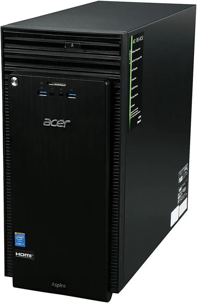 Alt view image 3 of 9 - Acer Desktop Computer Aspire TC ATC-705-UC52 Intel Core i7 4th Gen 4790 (3.6 GHz) 12 GB DDR3 1 TB HDD Intel HD Graphics 4600 Windows 10 Home 64-Bit (Manufacturer Recertified)