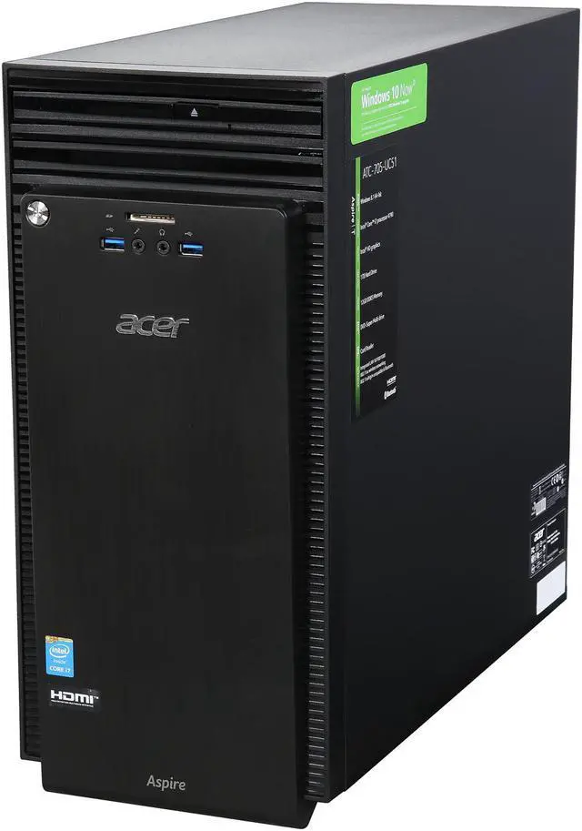 Alt view image 3 of 9 - Acer Desktop Computer Aspire T ATC-705-UC51 Intel Core i7-4790 12GB DDR3 1TB HDD Intel HD Graphics 4600 Windows 8.1
