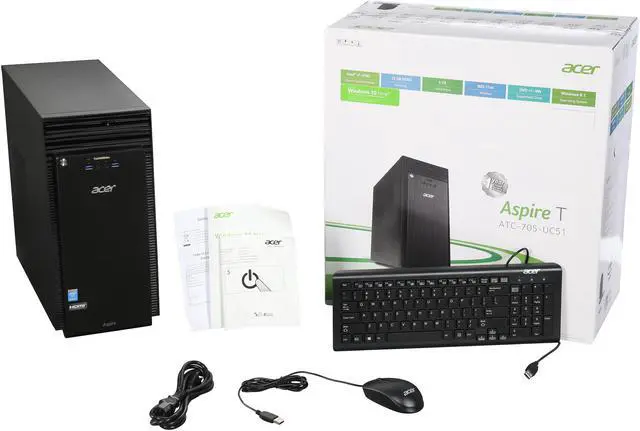 Alt view image 9 of 9 - Acer Desktop Computer Aspire T ATC-705-UC51 Intel Core i7-4790 12GB DDR3 1TB HDD Intel HD Graphics 4600 Windows 8.1